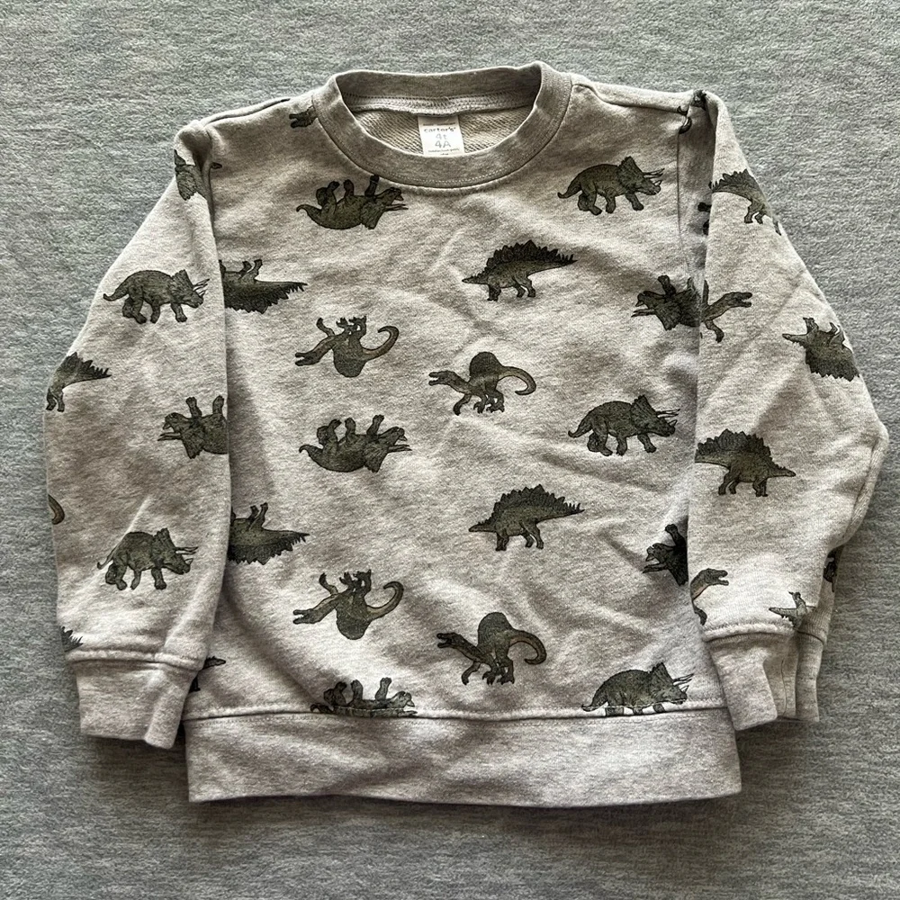 Carter’s boys kids toddlers‎ size 4T dinosaur sweatshirt fall casual activewear
